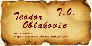Teodor Oblaković vizit kartica